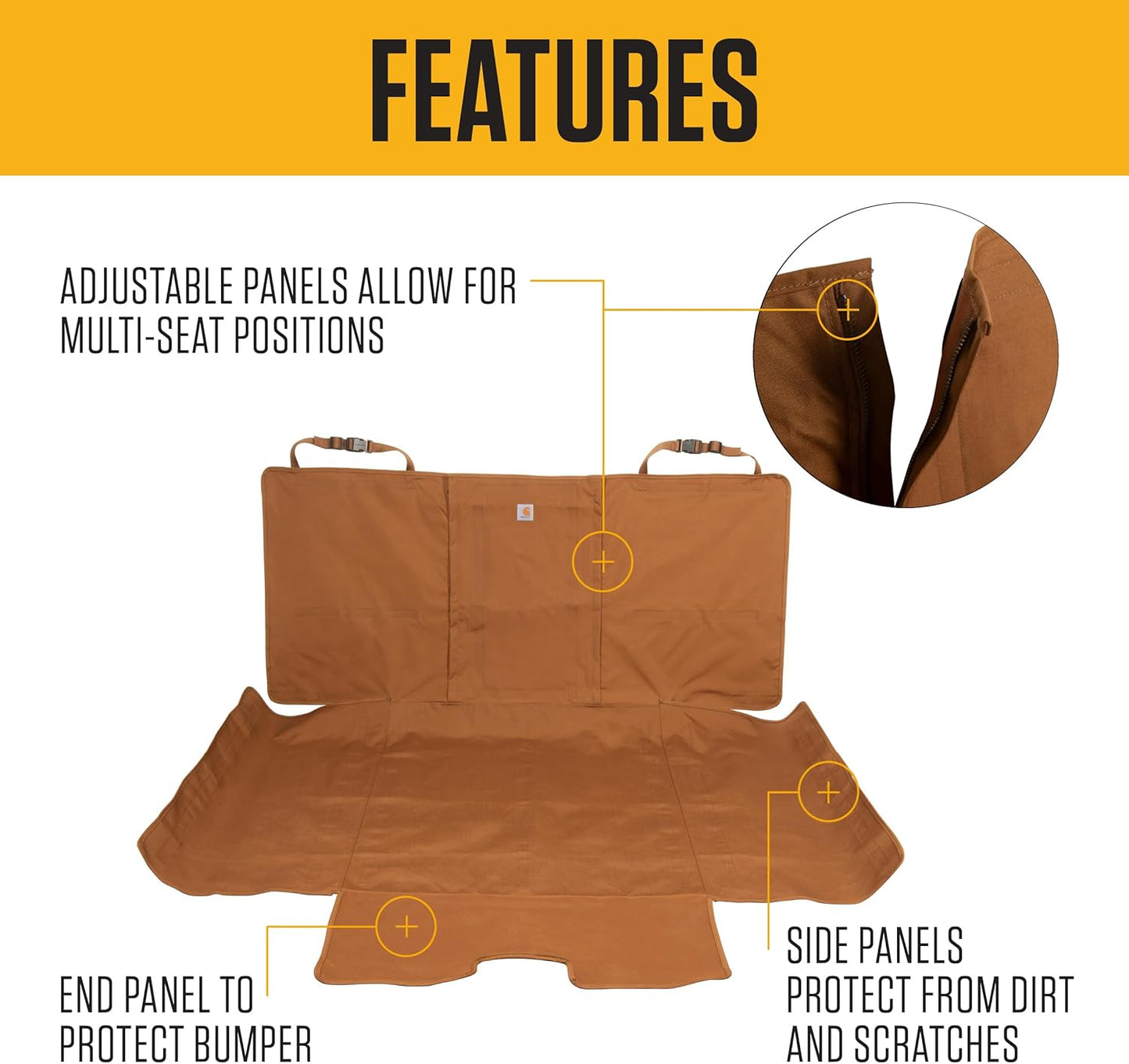 Carhartt Universal Fitted Nylon Duck Cargo Liner, Durable Water-Repellent Liner, Fits a Variety of Cargo Area Sizes, Carhartt Brown