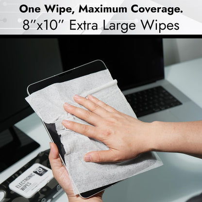 Air Jungles Electronic Wipes Screen Cleaner 70 Count, No Cloth Needed, XL 8"x10" Cleaning for LED Screen, TVs, Computer, Tablet, Phone, Laptops, Monitor, Smart Watch, Headphone and Gaming Equipment