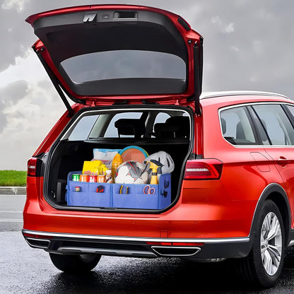 titiyiof Trunk Organizer For Suv & Sedan,Car Organizers and Storage, Waterproof Collapsible & Adjustable Straps,Sturdy Car Organization for Car Accessories, Tools,Food，Sundries,2-3 Compartment（Beige）