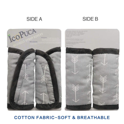 Car Seat Strap Covers for Baby Kids, Seat Belt Covers Strap Pads Cushion for boy Girl, Protect Neck and Shoulder rubbing, Anti-Slip Design, Universal for Stroller/Carrier/Pushchair Grey