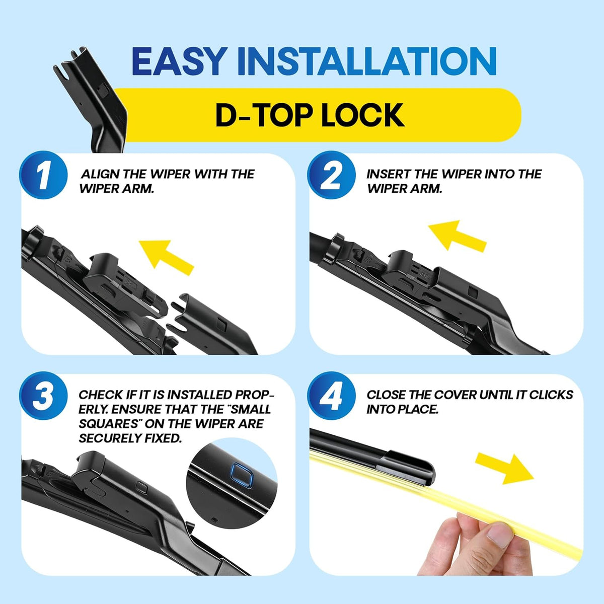 5 PLUS 22 Inch Windshield Wiper Blades 2 Pack(Pack Of 2), All-Season Performance Automotive Replacement Windshield Wiper Blades for My Car
