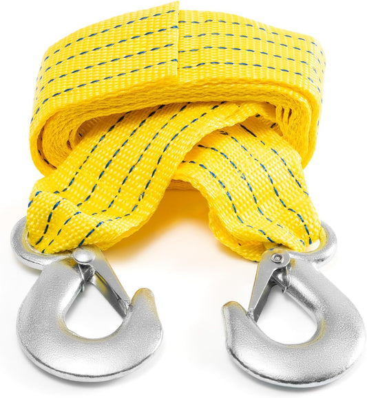 Tow Strap 118 Inch Heavy Duty 10,000 LB Capacity, Boat Winch Strap with Reinforced Loops, Recovery Tow Rope for Vehicle Off-Road & Marine Use, Boat Winch Strap with Hook Alternative