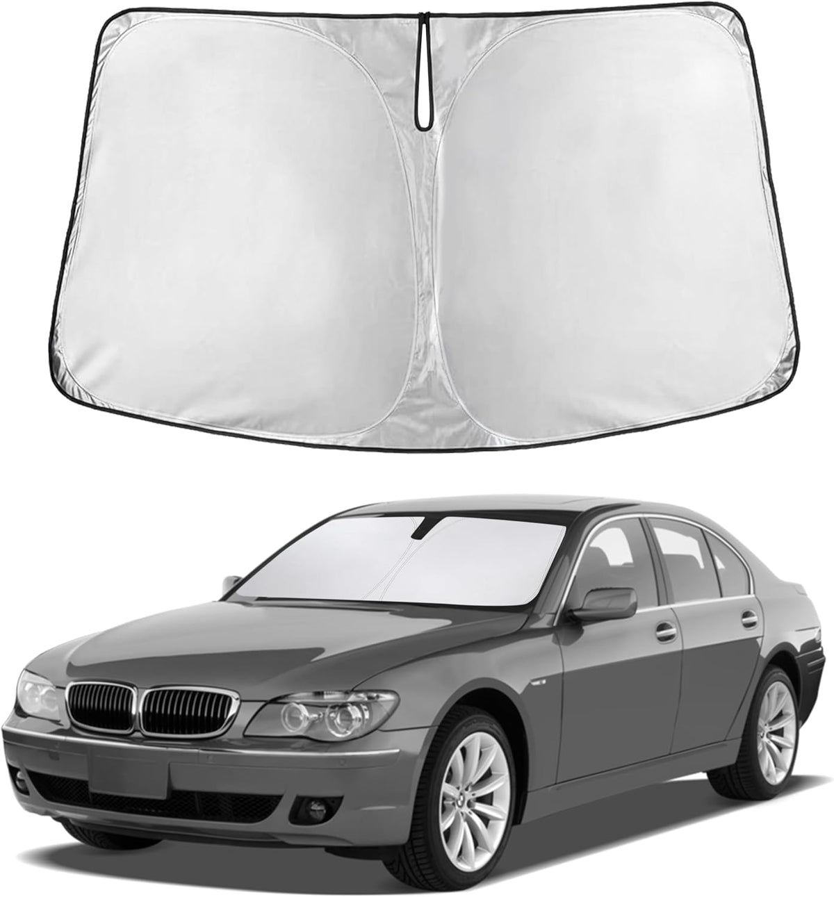 EcoNour Car Windshield Sun Shade | 2025 Upgraded Innovative No-Light-Pass Technology for Maximum Coverage | Foldable Sun Shade Keeps Your Vehicle Cool | Must-Have Car Accessories | Small (59" x 29") - Colors H
