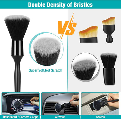 Luscinum Car Interior Duster Detailing Cleaning Gel Brushes Kit, Soft Dust Detail Crevice Brush Slime Putty Cleaner Accessories Tools for Dashboard,Air Vent,Panel,Leather