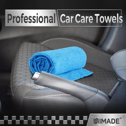 UNIMADE Microfiber Cleaning Cloth, 100 Pack Microfiber Towels for Cars Commercial Grade Work Rags Bulk Detailing Cloth for Automotive Bar Mechanic Restaurant Garage Housekeeping, 11.5"x 11.5", Grey