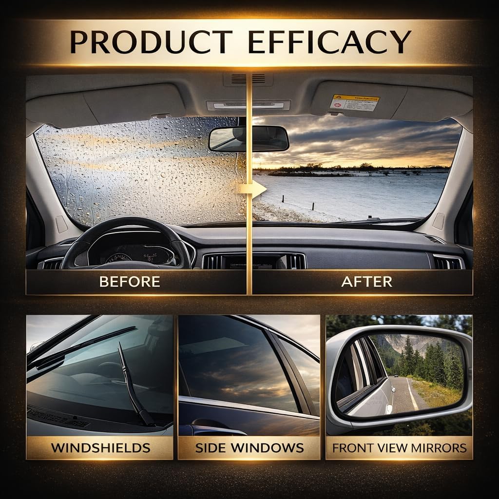 2 Pack Automotive Oil Film Cleaning Brush for Windshield, Car Glass Oil Film Remover with Hydrophobic Coating, Rain Repellent Windshield Cleaner Tool Improves Driving Visibility