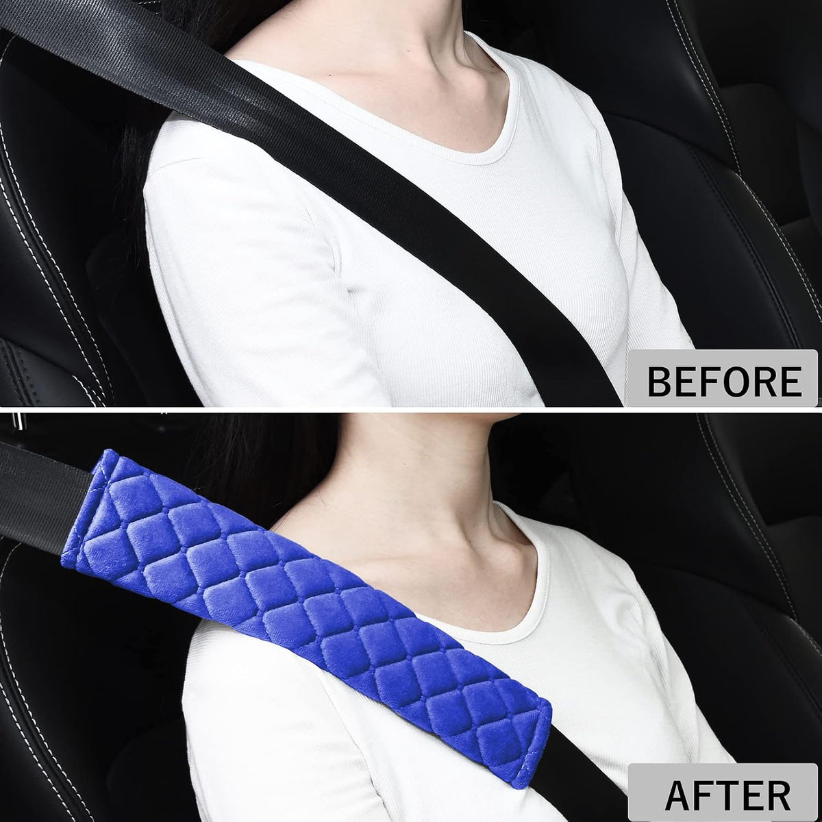 Universal Car Seat Belt Pads Cover,Seat Belt Shoulder Strap Covers Harness Pad for Car/Bag,Soft Comfort Helps Protect You Neck and Shoulder from The Seat Belt Rubbing(2-Pack)