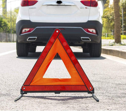 Reflective Triple Triangle Car Warning Sign, Foldable Emergency Warning Triangles Breakdown Board, Safety Roadside Hazard Sign Warning Kit