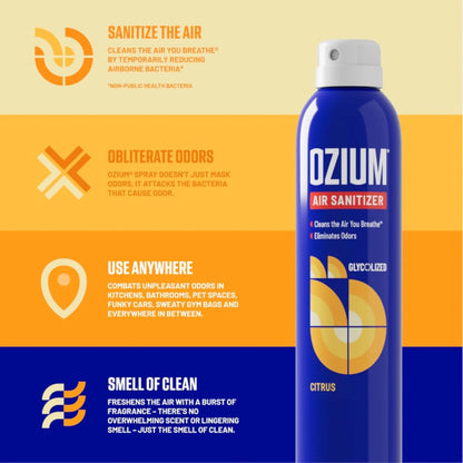 Ozium Air Sanitizer, New Car Scent, 0.8 oz