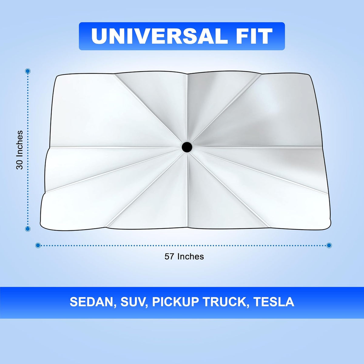 Econour Windshields Sun Shade for Car | Medium Foldable Car Sunshade & Window Tint | UV & Heat Protection Front Window Sun Shield, Keeps Interior Cool, Fits Sedans SUVs & Trucks (57” x 33”)
