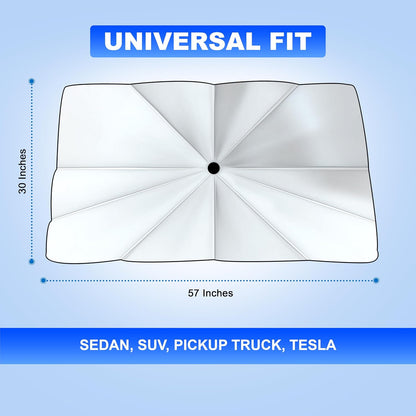 Econour Windshields Sun Shade for Car | Medium Foldable Car Sunshade & Window Tint | UV & Heat Protection Front Window Sun Shield, Keeps Interior Cool, Fits Sedans SUVs & Trucks (57” x 33”)