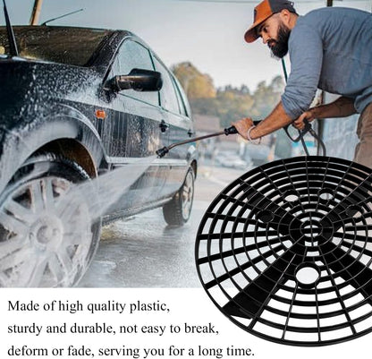2 PCS Car Wash Bucket Insert, Plastic Wash Bucket Insert Removes Dirt Debris for Car Detailing Cleaning, Auto Detail Grit Trap Fits 12 Inch Diameter or 3-5 Gallon Bucket (Black+Red)