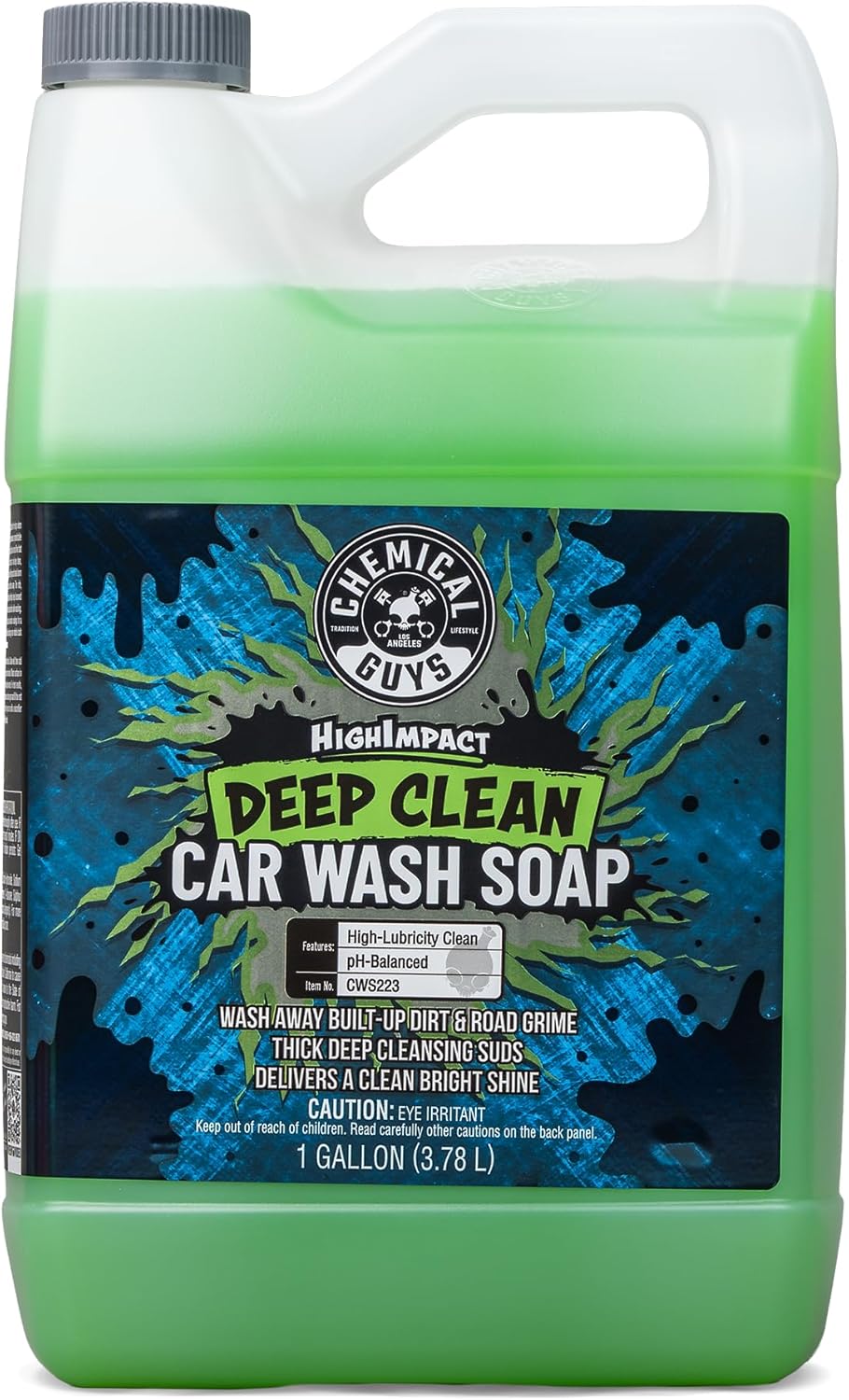 Chemical Guys High Impact Car Wash Soap, Deep Cleaning Vehicle Shampoo With Thick High Lubricity Suds, For Paint, Clear Coat, Wheels, and Exterior Surfaces - 64 Fl Oz