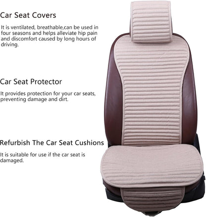 Suninbox Car Seat Covers Buckwheat Hull Universal Car Seat Covers,Bottom Seat Covers for Cars,Truck Seat Covers,Car Seat Cushion Protector Mats Pad,Gray Front Seat