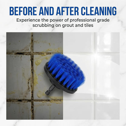 Drill Brush Attachment Set, 5 Pack Power Scrubber Cleaning Brush Kit with Extension Rod for Bathroom, Tub, Tile, Grout, Kitchen, Floor and Wheel Rims (Blue)