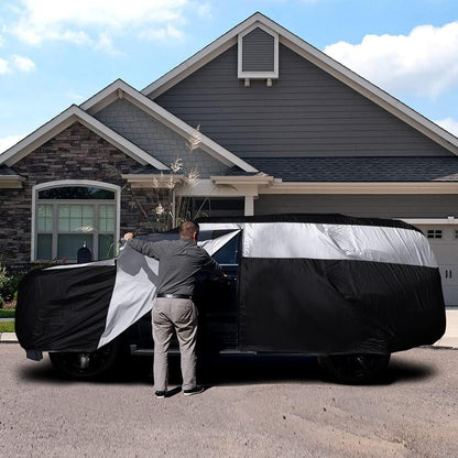 Titan Jet Black Poly 210T Car Cover for Sedans 186-202". Waterproof, UV Protection, Scratch Resistant, Driver-Side Zippered Opening. Fits Camry, Accord and More.