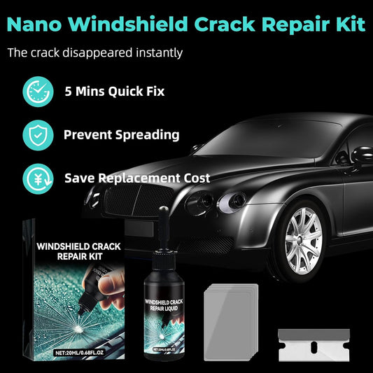 DEZEU Windshield Crack Repair Kit,2026 Latest Upgraded Windshield Chip Repair Kit,5MinQuick-Glass Repair Liquid,Long-Lasting for Windshields, Mirrors,All Crack Types 0.68 FL OZ.