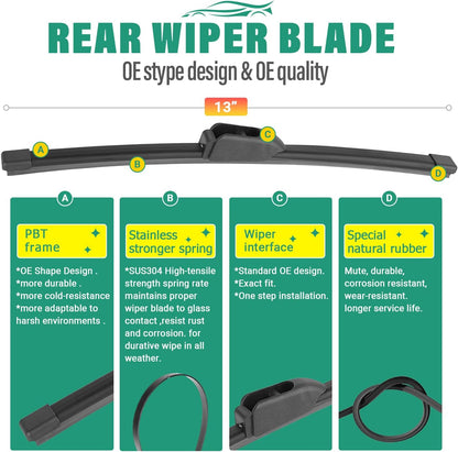 26" 16" 11" Windshield Wiper Blades Replacement for Chevrolet Chevy Trax 2024 2025 2026 Premium All Weather Front Rear Wipers Set - OEM Quality (Pack of 3) - Colors A