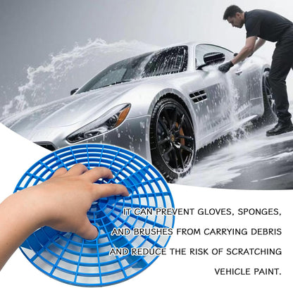 2 PCS Car Wash Bucket Insert Dirt Guard, Grit Trap Dirt Lock Filter for 3-5 Gallon 12 Inch Buckets, Automotive Detailing Wash Tool for to Prevent Swirl Marks (Black+Red)