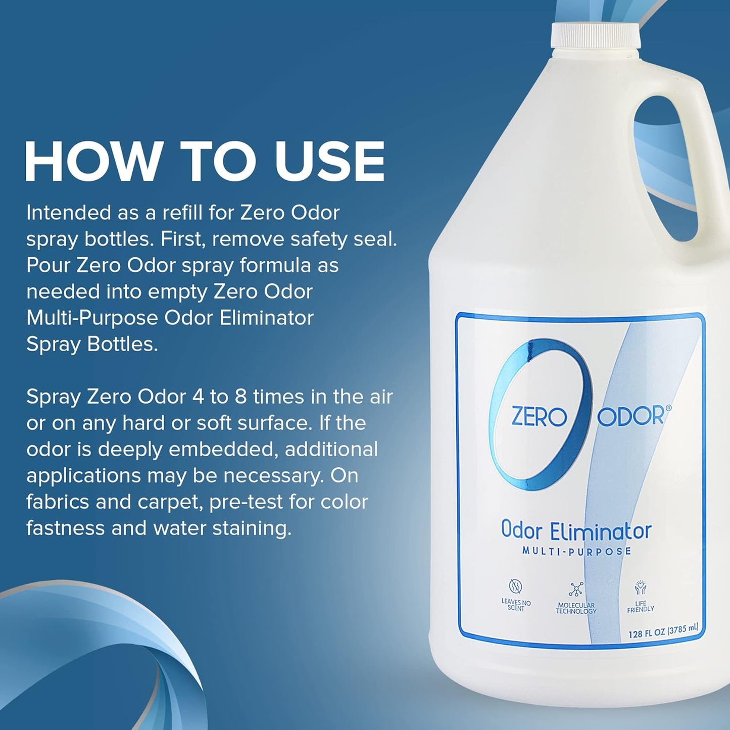 Zero Odor Multi-Purpose Odor Eliminator - Eliminate Air & Surface Odor – Patented Technology Best for Bathroom, Kitchen, Fabric, Closet- Smell Great Again, 8oz (Over 1000 Sprays)