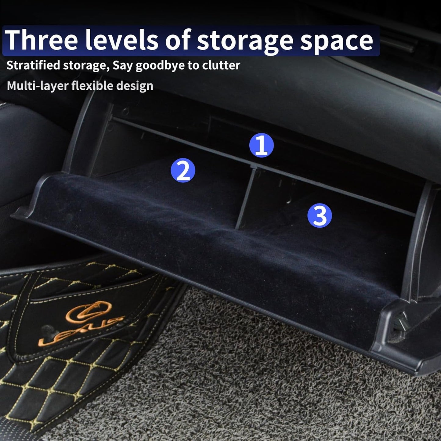 Compatible with Lexus RX Accessories Center Console Glove Compartment Storage Divider for 2023 2024 2025Lexus RX RX350 RX350h RX450h RX500h,Glove Box Organizer RX RX350 RX350h RX450h RX500h