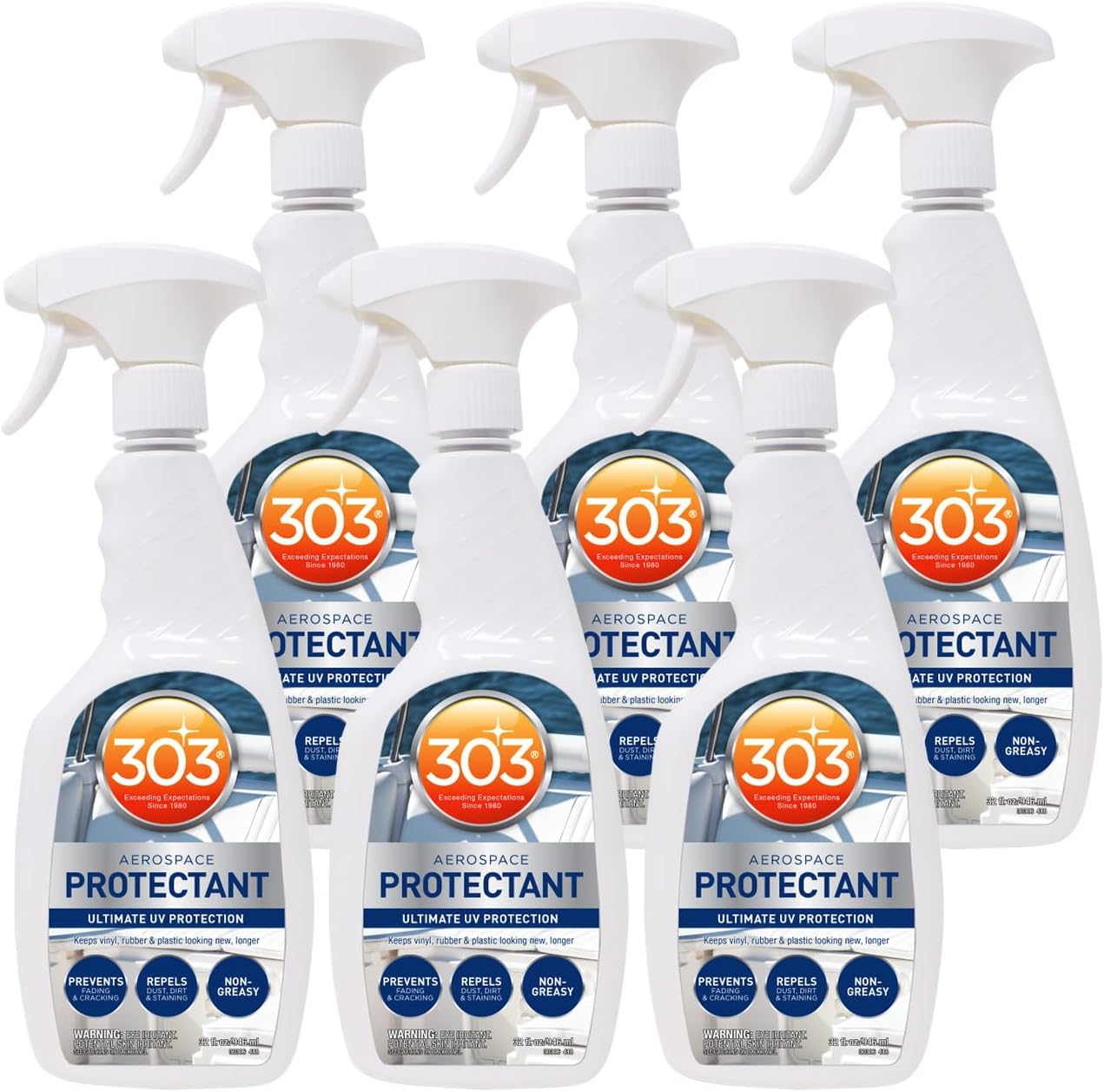 303 Products Marine Aerospace Protectant Spray, UV Protection for Boat Vinyl & Surfaces – Repels Dust, Dirt & Staining, Matte Finish, Restores Like-New Appearance, 32 oz