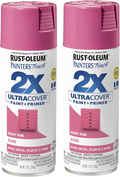 Rust-Oleum 334029 Painter's Touch 2X Ultra Cover Spray Paint, 12 oz, Gloss Clear - Colors B