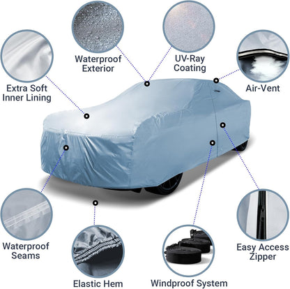 iCarCover Premium Car Cover for 1970-1972 Chevy Monte Carlo Heavy Duty Waterproof All-Weather Automobiles Custom Fit Indoor Outdoor UV Snow Protection Covers with Straps and Bag - Colors C