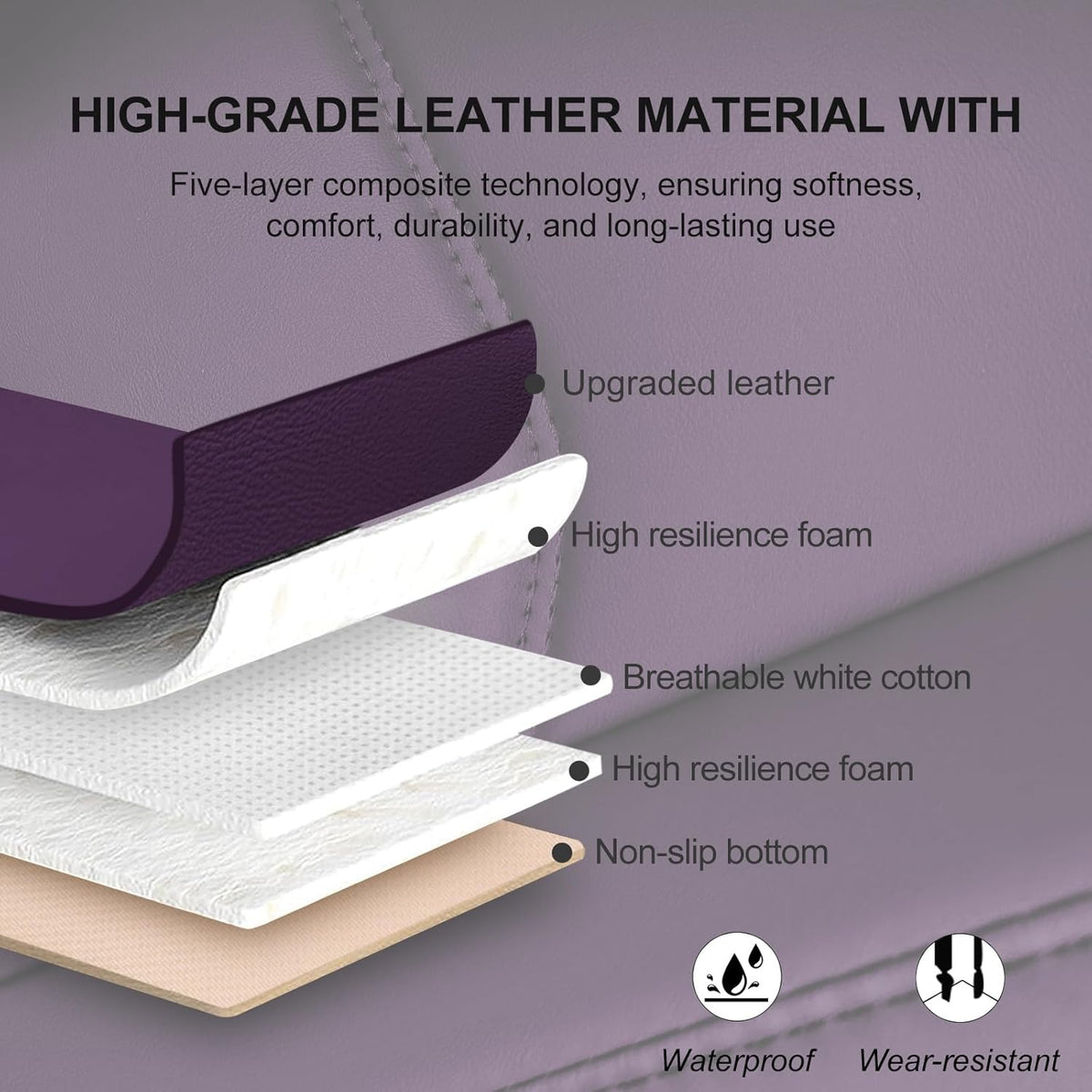 BOPUOVRE Car Seat Cover for Luxury & Comfort - PU Leather, Anti-Slip, Full Wrap Protection with Storage Pocket for Bottom Cushion - Universal Fit for 95% of Vehicles (Black,1 Piece)