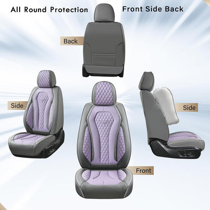 Coverado Seat Covers, Car Seat Covers Full Set, Black Car Seat Cover, Car Seat Covers Front Seats Back Seat Cover, Waterproof Car Seat Cushion, Leather Seat Covers Seat Protector Fit for Most Cars