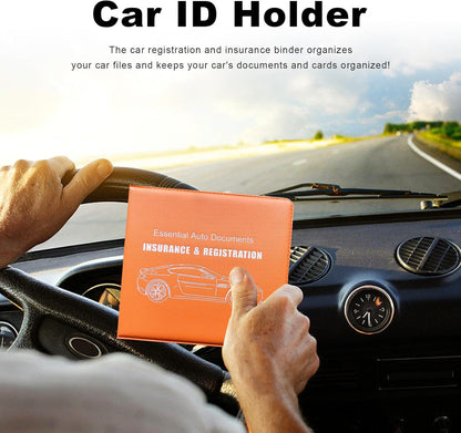 Yourkar 4PCS Car Registration Insurance Holder, Vehicle Glove Box Car Organizer with Magic Tape Closure, Driver License Keeper for Cars, Car Accessories (Big Car, Blue