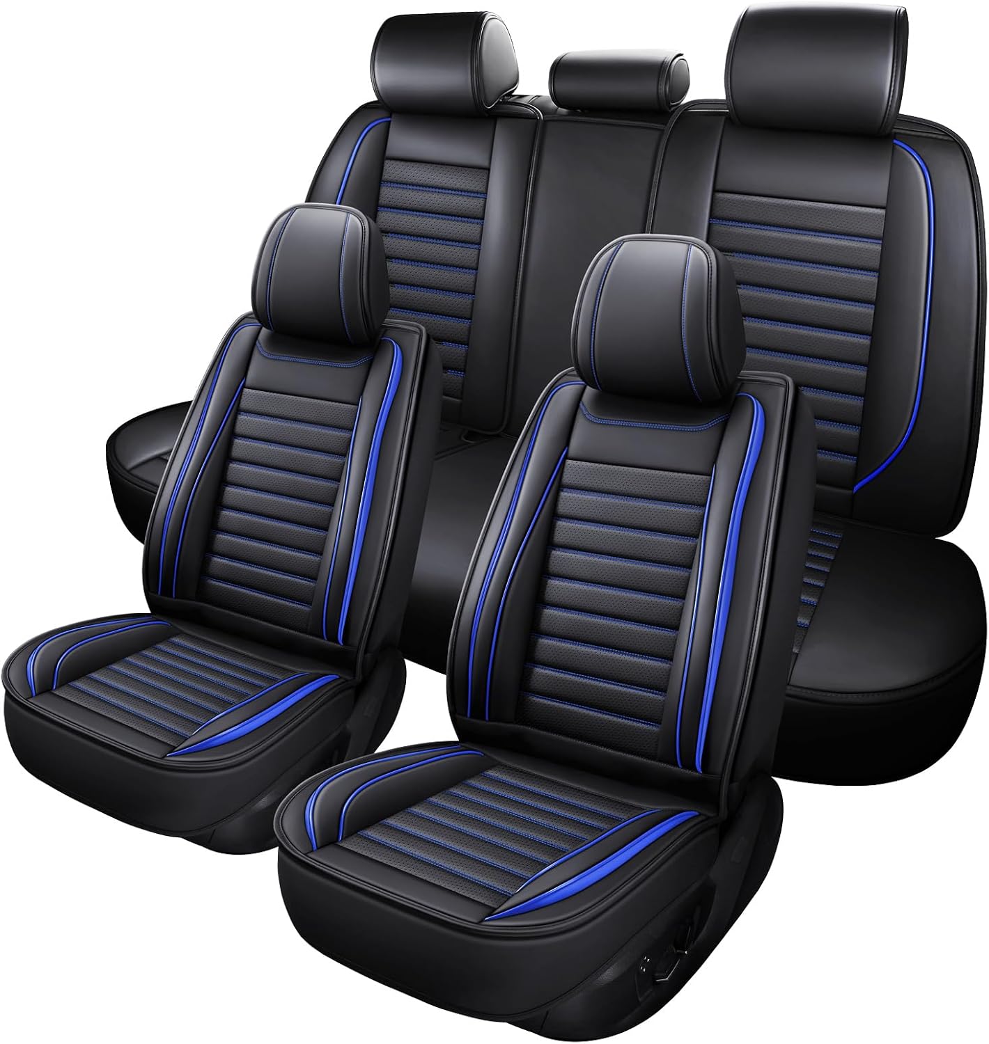 MINGBRON Leather Car Seat Covers,Car Seat Protector Waterproof,Seat Covers Full Set, Car Seat Protectors 5 Seats,Automotive Seat Covers Fit Most Cars Wine Red