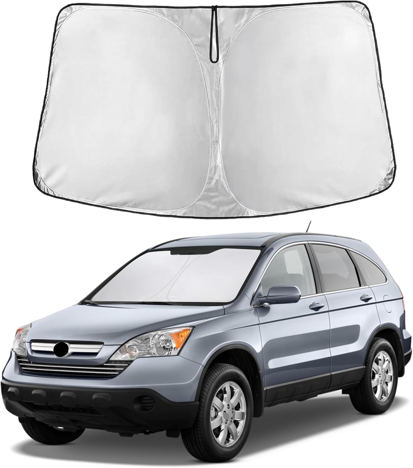 EcoNour Car Windshield Sun Shade | 2025 Upgraded Innovative No-Light-Pass Technology for Maximum Coverage | Foldable Sun Shade Keeps Your Vehicle Cool | Must-Have Car Accessories | Small (59" x 29") - Colors E