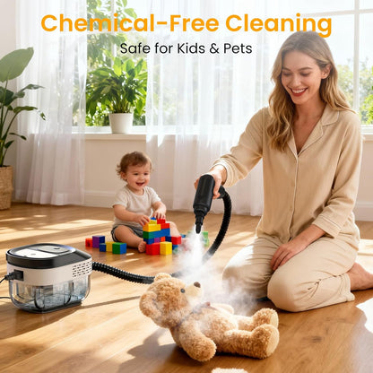 Pressurized Steam Cleaner 1.6L, 3-Level Adjustable Steamer for Cleaning, 10s Heat-Up, 2500W Handheld Steamer Cleaner for Home, Car, Kitchen, Floor, Multi-Surface Cleaning Machine, 19pcs Accessories