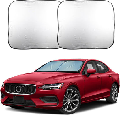 EcoNour 2 Piece Foldable Car Windshield Sun Shade – UV & Heat Protection, Interior Cooling, Durable Upgraded Design, Easy Fold, Front Window Sunshade - Medium (31" L x 28" W)