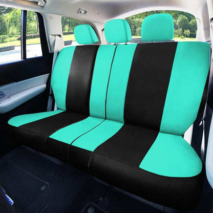 FH Group Full Set Cloth Car Seat Covers, Universal Fit Front and Split Bench Rear, Airbag Compatible, Washable for SUV, Sedan, Van - Black