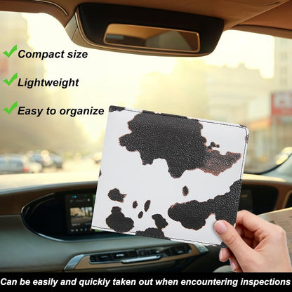 Car Registration and Insurance Holder, Premium Pu Leather Vehicle Glove Box Organizer - for Driver License, Cards & Essential Documents (L-Orange)