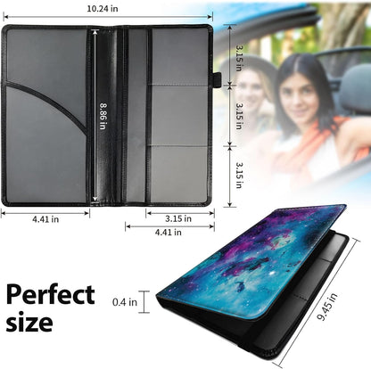 Car Registration and Insurance Holder, Leather Car Glove Box Organizer, Cool Car Accessories for ID, Driver's License Cards & Essential Document, business cards, Men&Women, Retro Audio Cassette