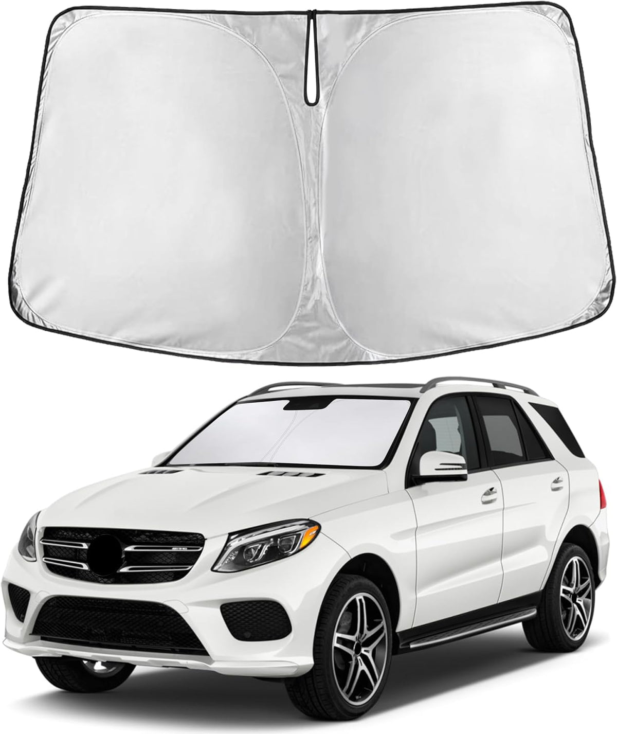 EcoNour Car Windshield Sun Shade | 2025 Upgraded Innovative No-Light-Pass Technology for Maximum Coverage | Foldable Sun Shade Keeps Your Vehicle Cool | Must-Have Car Accessories | Small (59" x 29") - Colors G