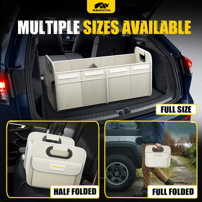 MIKKUPPA Car Trunk Organizer - 70L Collapsible Trunk Organizer for Groceries, Car Storage Organizers for SUV Auto Truck Van with Non Slip Bottom (Black)