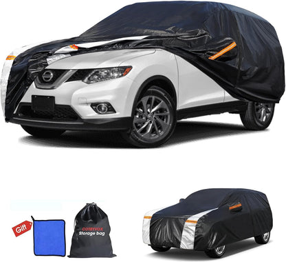 Large SUV Car Cover for Chevy Suburban 100% Waterproof All Weather, Heavy Duty Outdoor Full Exterior Covers Rain Sun Wind UV Protection. - Colors A