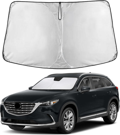 EcoNour Car Windshield Sun Shade | 2025 Upgraded Innovative No-Light-Pass Technology for Maximum Coverage | Foldable Sun Shade Keeps Your Vehicle Cool | Must-Have Car Accessories | Small (59" x 29") - Colors H