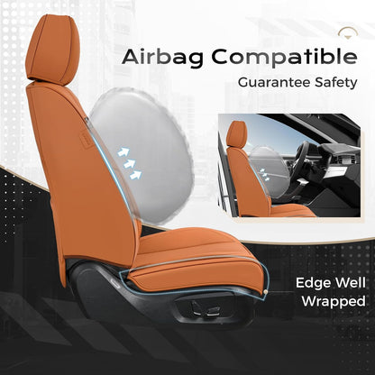 Coverado Seat Covers Full Set, Black Seat Covers for Cars 5 Seats, Car Seat Protector, Waterproof Nappa Leather Car Seat Cushion, Front and Rear Car Seat Cover Fit for Most Sedans SUV Pick-up Truck - Colors B