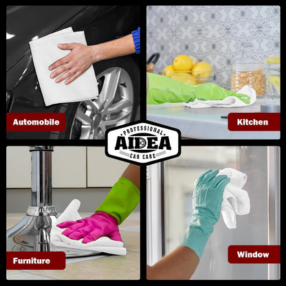 AIDEA Microfiber Cleaning Cloth, 50PK, Microfiber Towels for Cars, Premium Wash Cloths, Dusting Cloth Cleaning Rags, Absorbent Towels for SUVs, House, Kitchen, Window, Cleaning Supplies12×12"