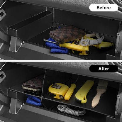 Glove Box Dividers Organizer Compatible with Toyota 2016-2020 2021 2022 2023 Tacoma Accessories Black ABS Material Center Console Organizer