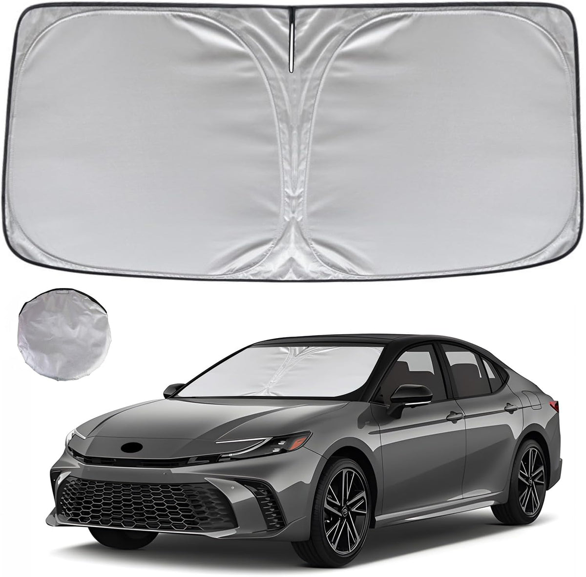 KAYZT Windshield Sun Shade for 2019-2025 2026 Chevy Silverado 1500 /GMC Sierra 1500 2500HD 3500HD Foldable Sunshade Front Window Custom Fit Car Accessories - Colors C