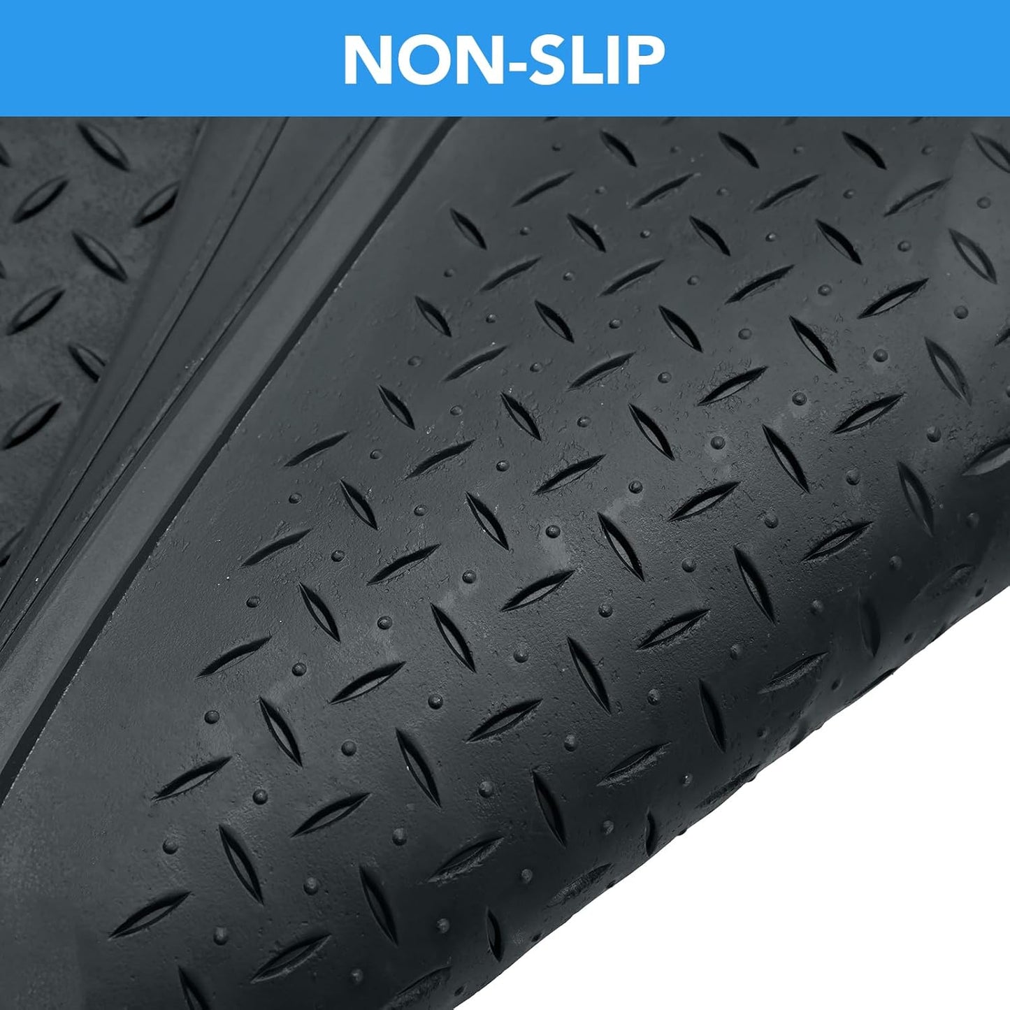 PIC AUTO Heavy Duty Cargo Liner, Trimmable All-Weather Rubber Trunk Mat for Cars, SUVs, Vans & Trucks, Anti-Slip Backing, Durable Protection, Large, Black