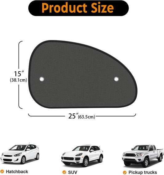 2026 New Upgrade Car Window Shades for Side Window 25"X15"(2 Pack),Car Window Shade for Baby Suction Cup,Sun Shade Side Window Can Blocks 99.98% UVR