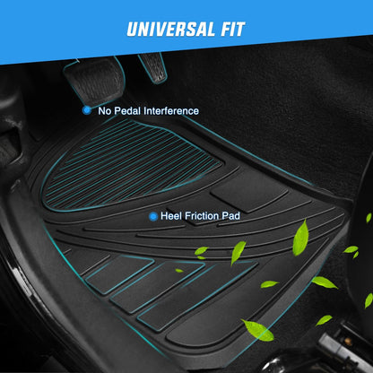 Nilight Rubber Cargo Mats for Cars Trucks SUVs,Universal Trim to fit for Most Vehicles,All Weather Protection Heavy Duty Cargo Liners