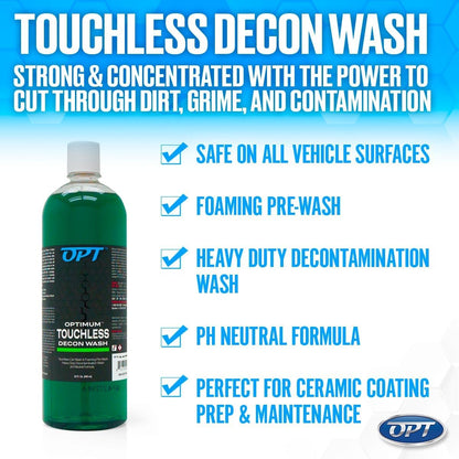 Optimum Touchless Decon Car Wash Soap – pH Neutral, Heavy Duty Decontamination, Touch Free, Spray on and Rinse Off Car Wash and Ceramic Coating Maintenance Multi-Use Formula (1 Gallon)